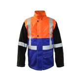 Maxisafe Arcguard Hi-Vis Fire Retardant Welding Jacket with Leather Sleeves | WHJ932